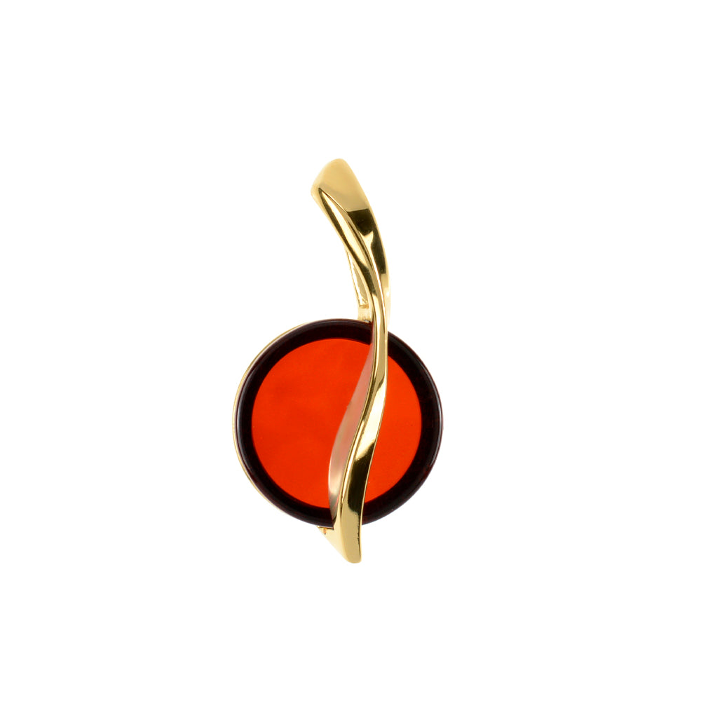 琥珀のシルバーペンダント