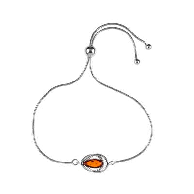 琥珀のシルバーブレスレット