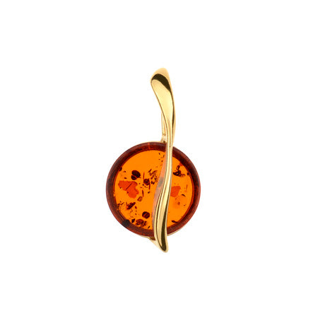 琥珀のシルバーペンダント